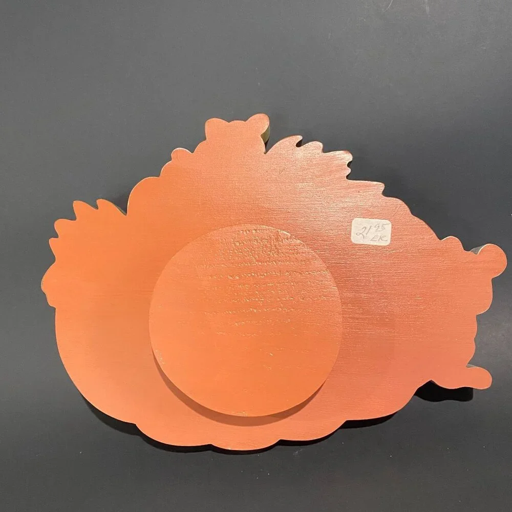 vintage Americana hand painted wooden cookie jar lids/decor Fall Pumpkin cute 9x